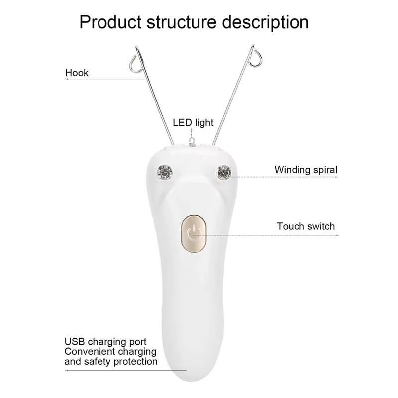 Face Cotton Thread Epilator USB Charging Electric Cotton Thread Epilator Facial Body Hair Removal Machine Device Wax Strips