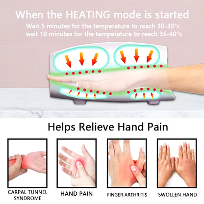 Electric Hand Massager with Air Compression Heat Cordless Palm Finger Massage Machine for Arthritis Finger Numbness Pain Relieve