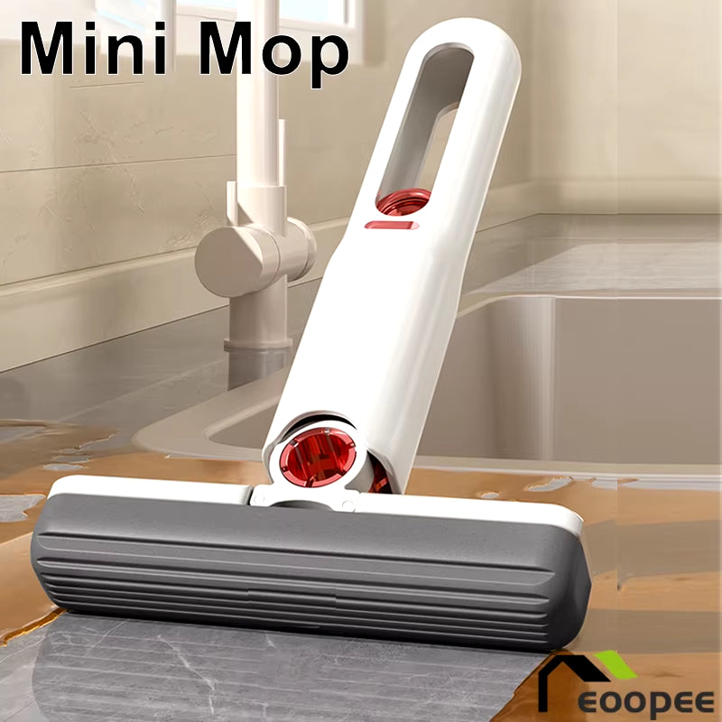 Portable Mini Cleaning Mop Powerful Squeeze Mop Folding Absorbent Mop Desktop Windows Car Glass Cleaning Home Cleaning Tools